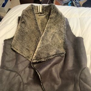 velvet by graham and spencer faux fur and suede sherpa  vest